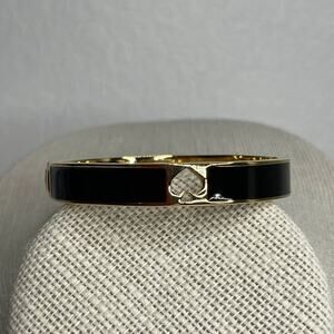 Kate spade Hole Punch Spade 10MM  Black Enamel Bracelet NWOT